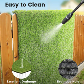 Yinoos easy-clean grass mat cleans with soap and water for busy homes