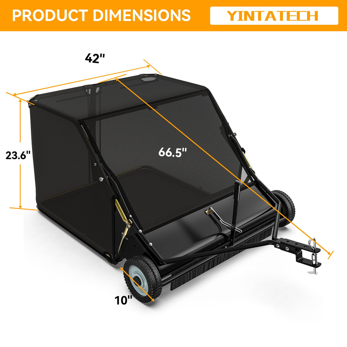 YINTATECH 10-inch wheels provide smooth traction on varied surfaces