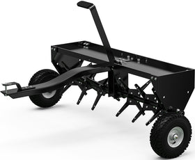 YINTATECH 40in tow-behind aerator demonstrates broad coverage for efficient lawn care.