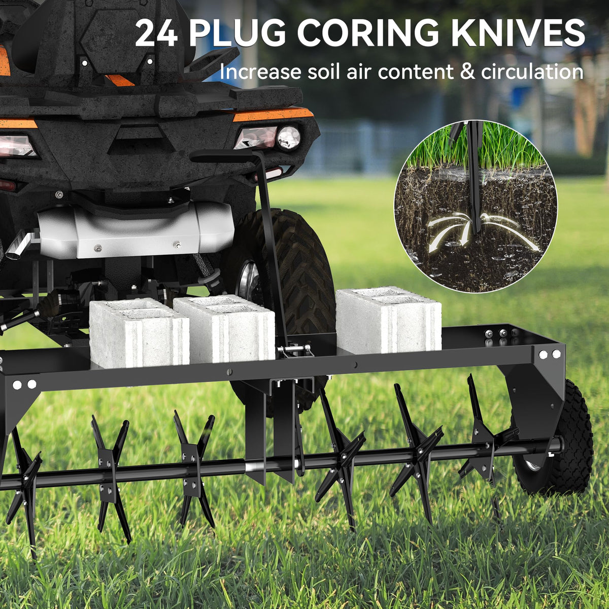 YINTATECH double tow-behind bars boost durability during heavy use.