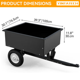 Universal hitch fits most garden tractors and ATVs.