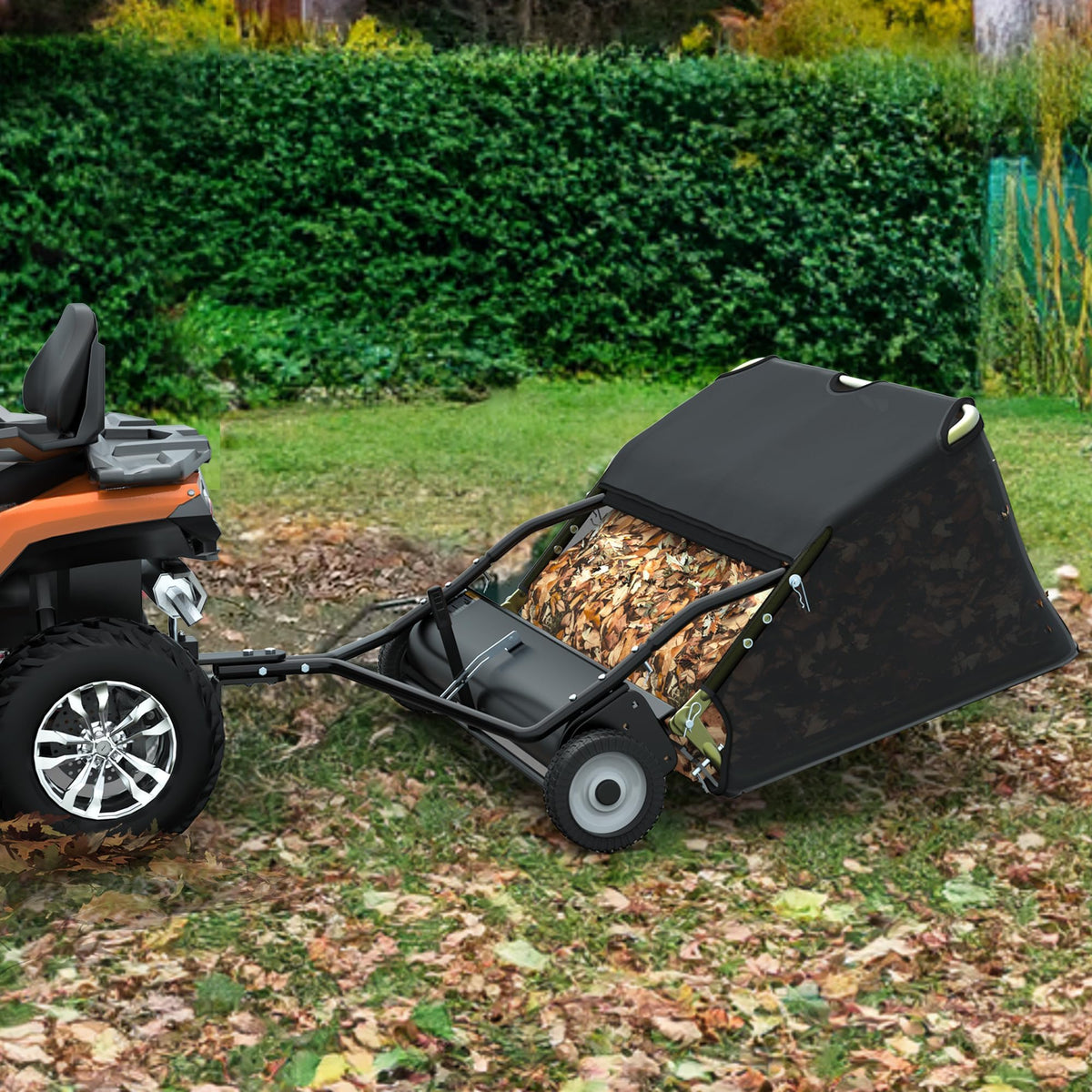 YINTATECH rubber non-slip wheels gripping turf during use.