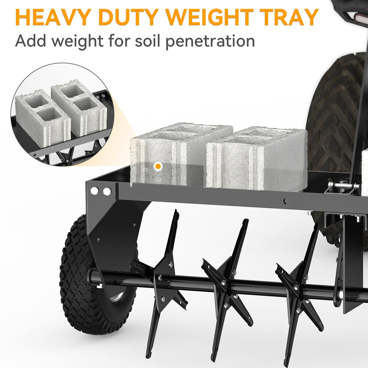 YINTATECH universal hitch compatibility fits most lawn tractors, ZTRs, and ATVs.