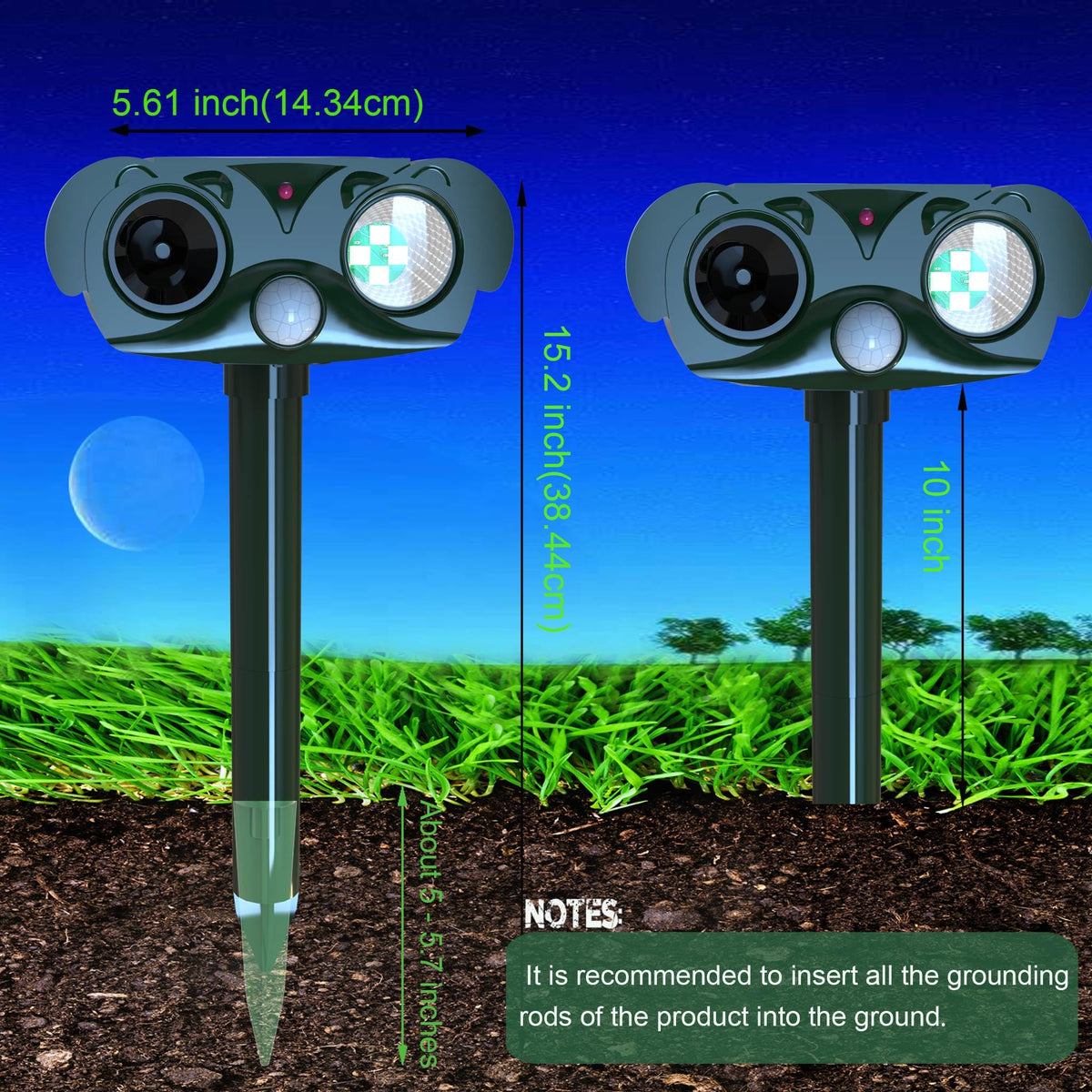 YIOBUDE Garden and farm use scenario protecting yards from animals at night