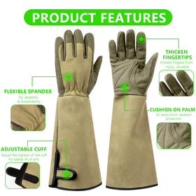 Yionaiyi rose glove with elastic wrist ensures secure, slip-free pruning