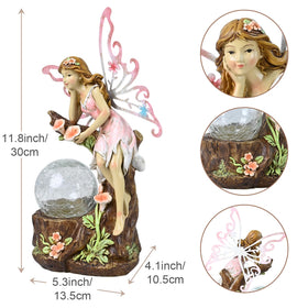 Yiosax tall 11.8-inch fairy statue adds charming height to your lawn
