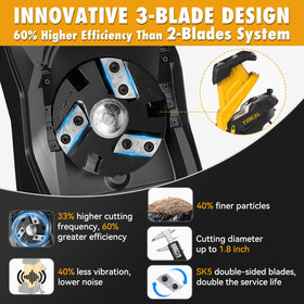 Yireal chipper detachable body enables quick blade access and easy cleaning