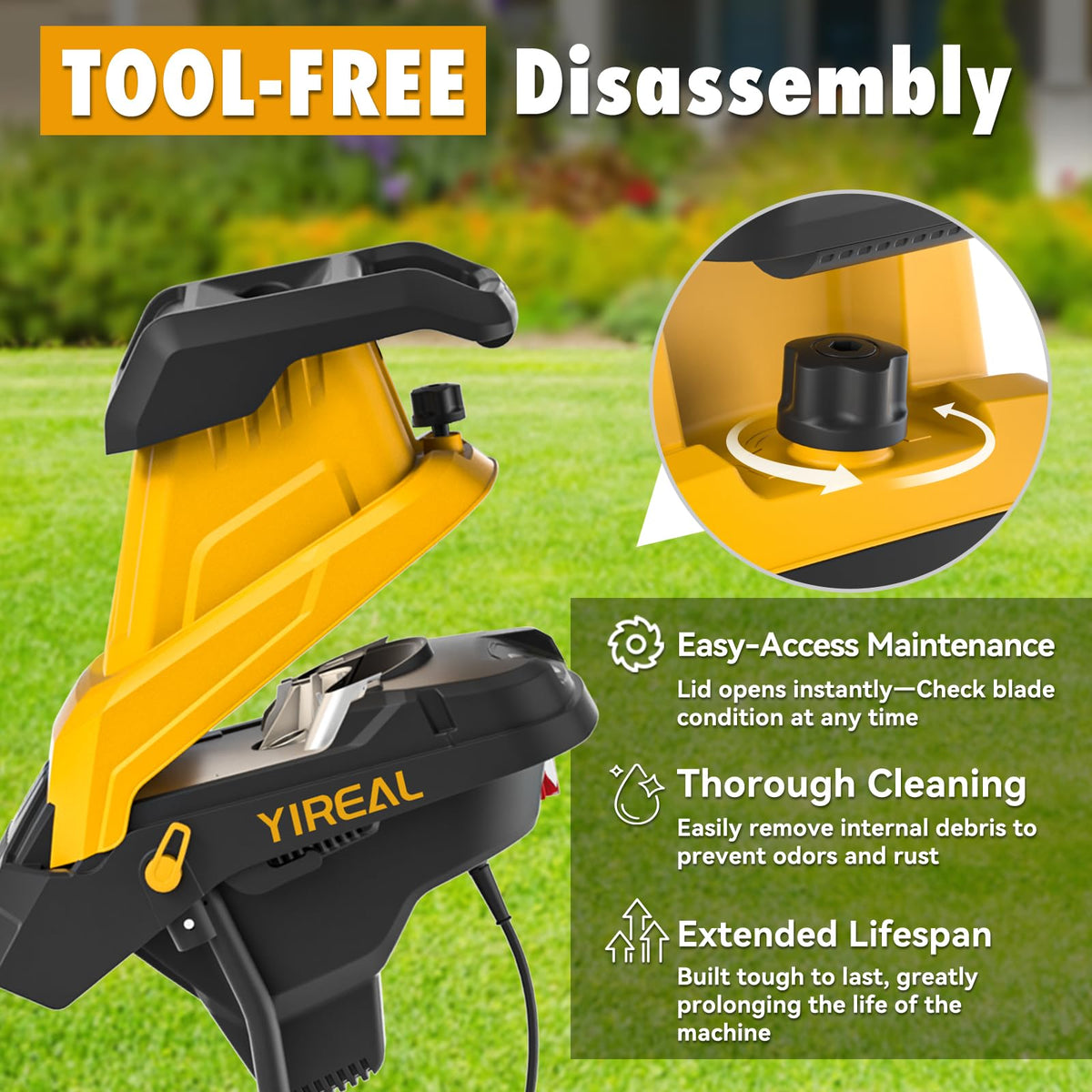 Yireal safety lock hopper prevents accidental starts for safer operation