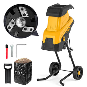 Yireal Upgraded 3-Blade Chipper front view for powerful yard cleanup