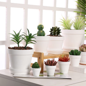Yishang tiny white pot ideal for DIY decor and crafts.