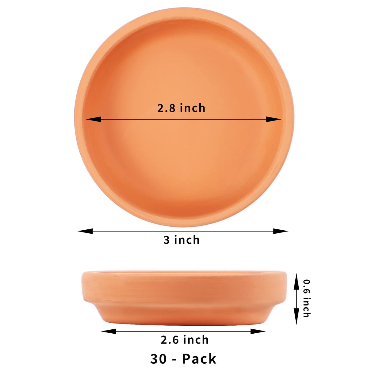 Yishang Terra Cotta Saucer 3in inner diameter shows precise fit for small pots.