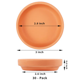 Yishang Terra Cotta Saucer 3in inner diameter shows precise fit for small pots.