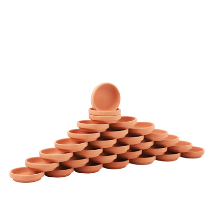 Yishang Terra Cotta Saucer 3in outer diameter keeps spills contained and pot stable.