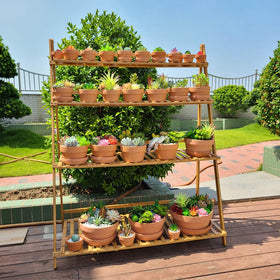 Yishang indoor outdoor planter showcases warm terracotta while promoting air movement around roots.