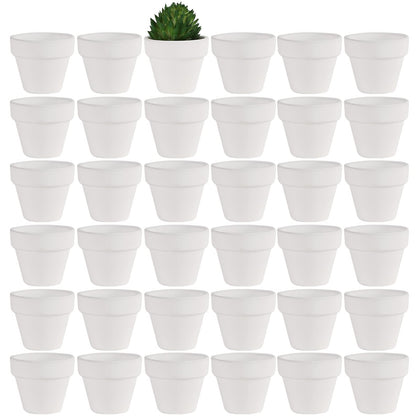 Yishang 1.9-inch white terracotta pot with drainage hole for healthy watering.