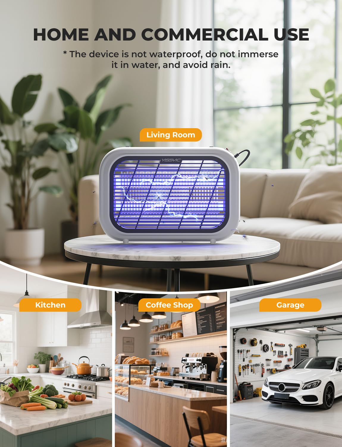 YISSVIC 20W detachable hanging strap enables easy ceiling mounting
