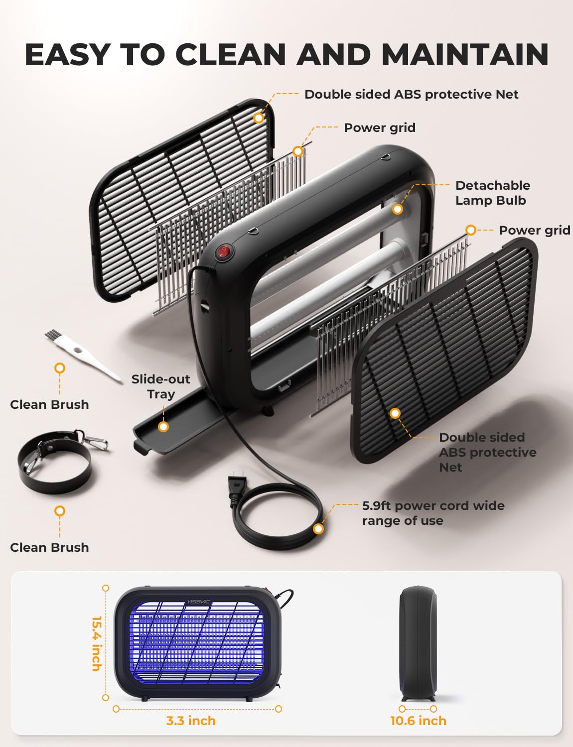 YISSVIC 20W zapper operates quietly for night use