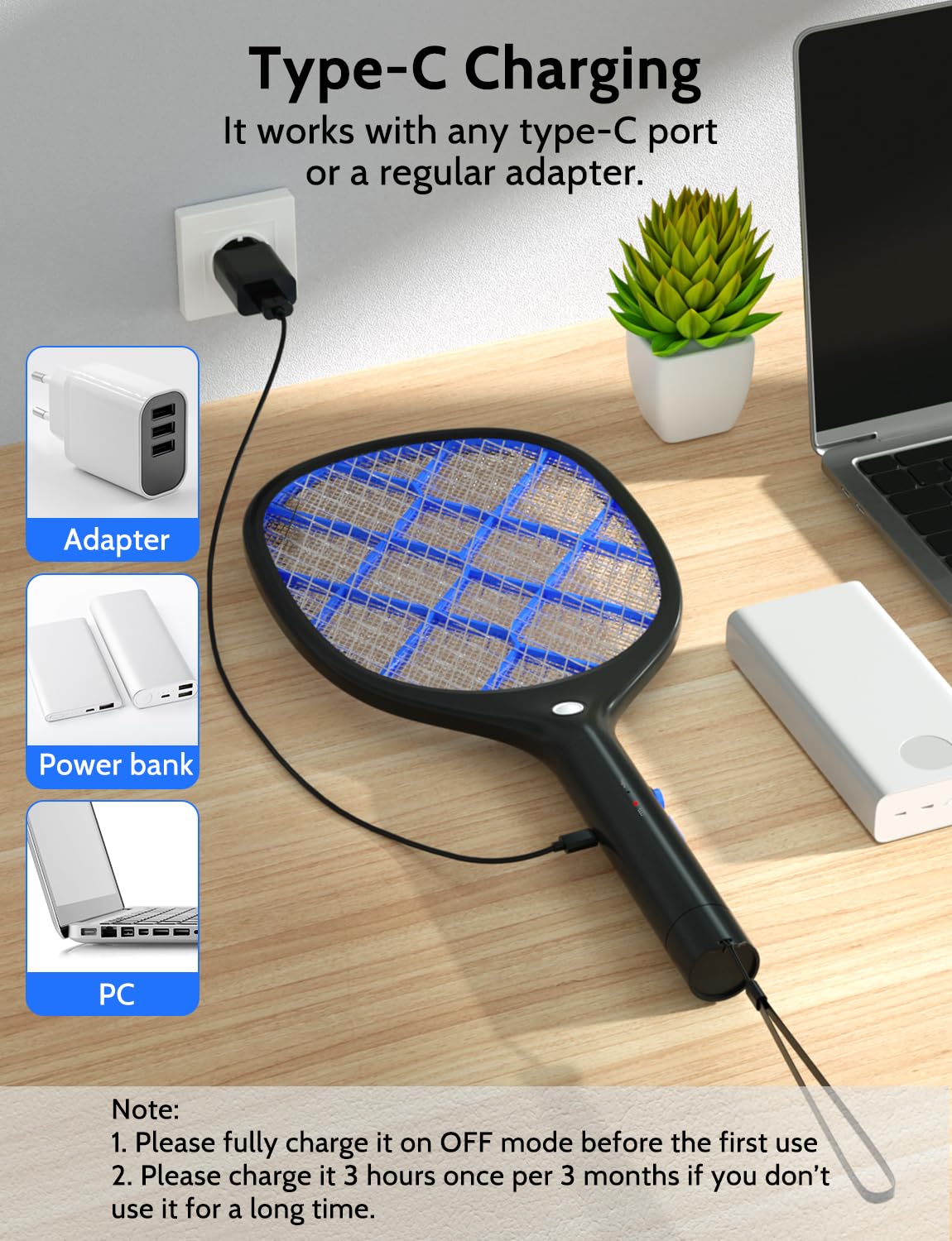 YISSVIC USB-C charging keeps the device ready
