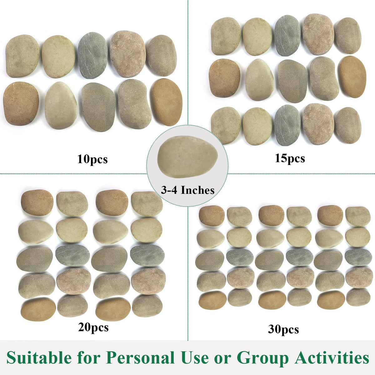 YISZM 15-piece river rocks pack for versatile DIY painting projects