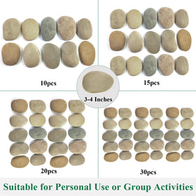 YISZM 15-piece river rocks pack for versatile DIY painting projects