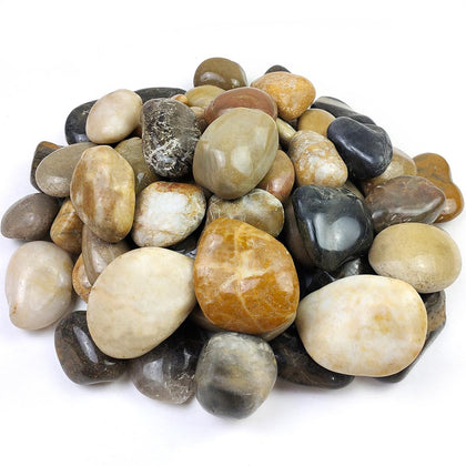 YISZM 20lbs large river rocks in mixed colors for landscaping and pathways