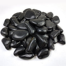 YISZM 20lbs river rocks, 3-4 inch black pebbles for landscaping and decor
