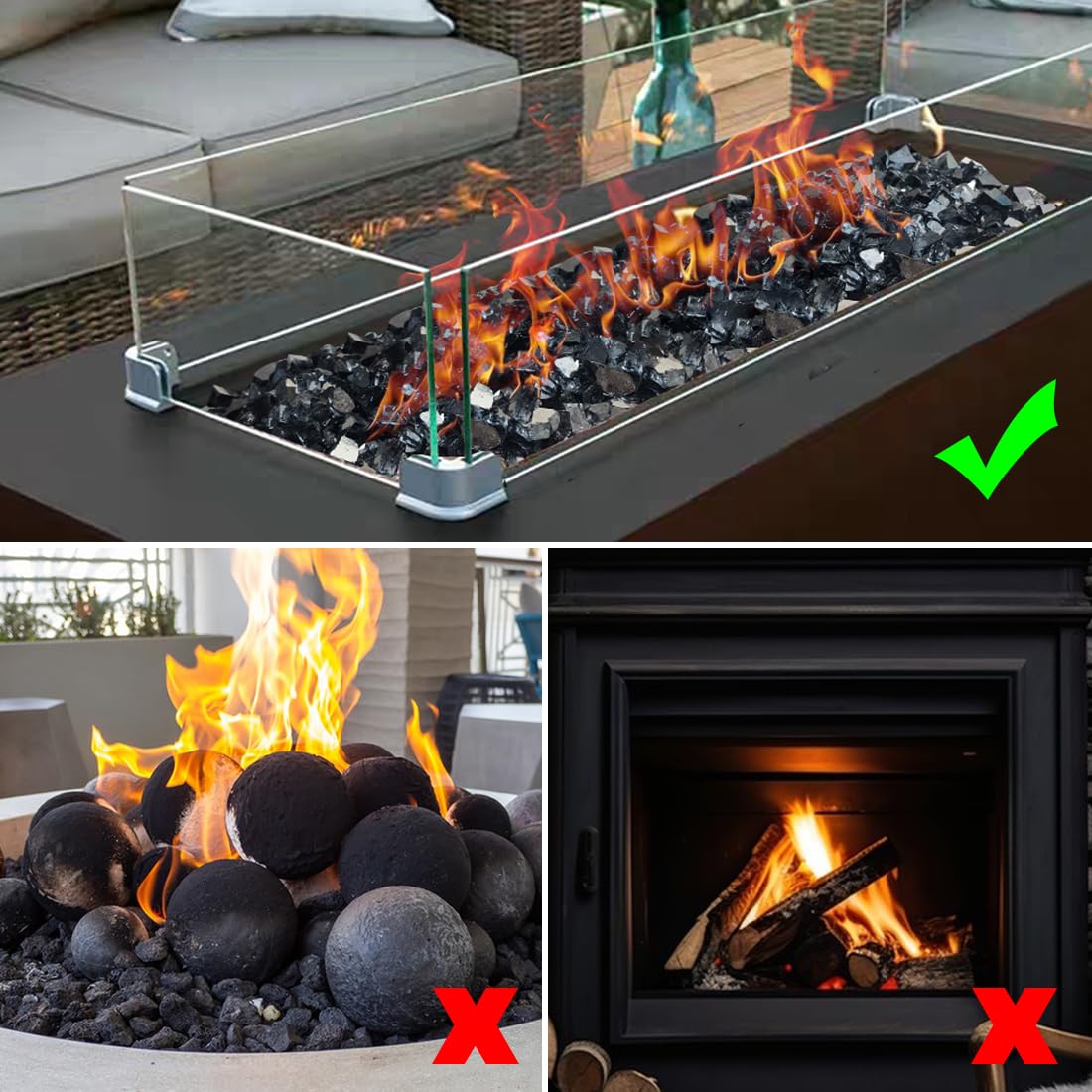 YISZM easy-clean fire glass maintains shine with simple rinsing