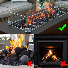 YISZM easy-clean fire glass maintains shine with simple rinsing