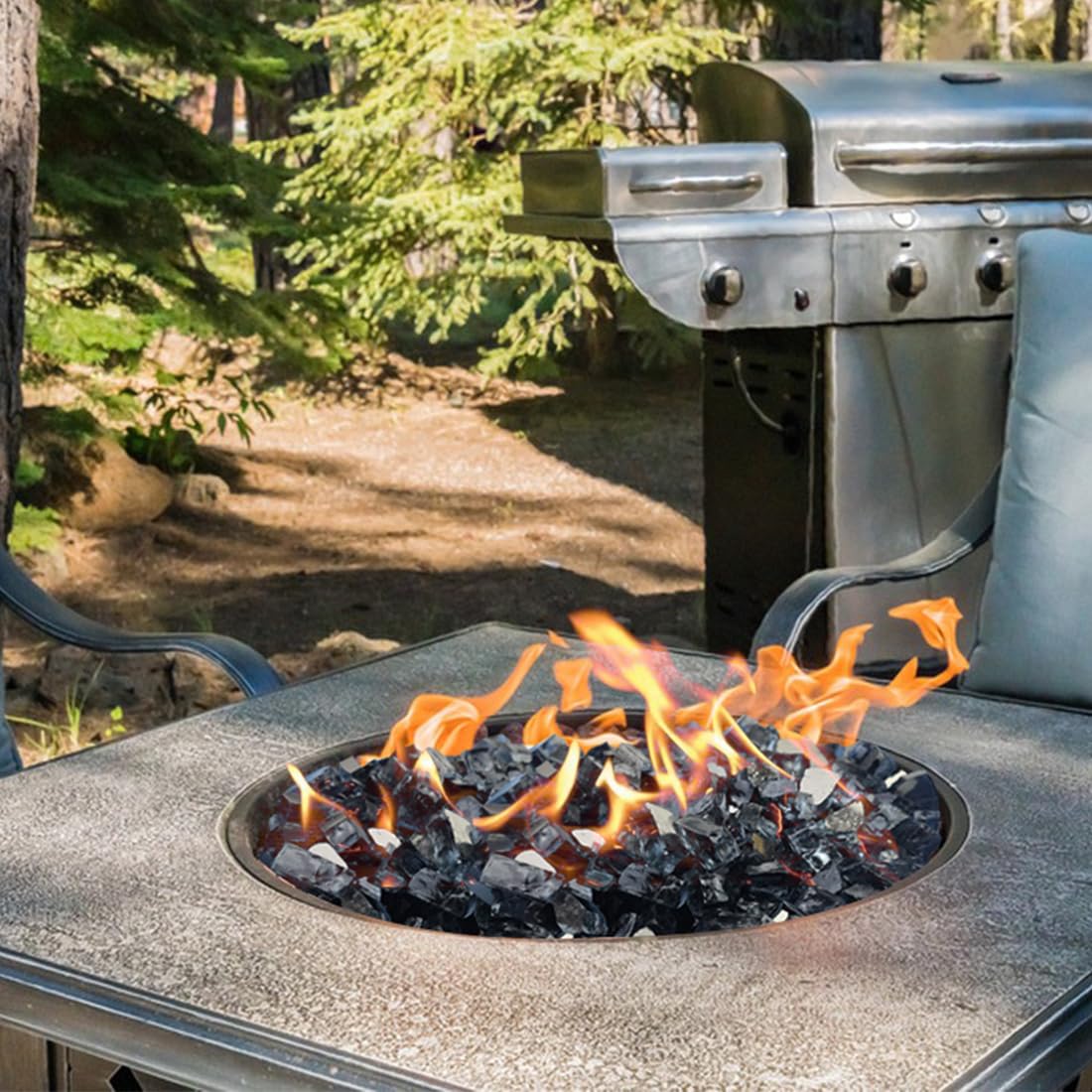 YISZM landscaping accent fire glass for garden focal point