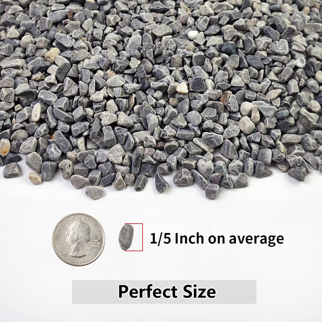 YISZM one-fifth-inch grey stones ideal for drainage in pots.