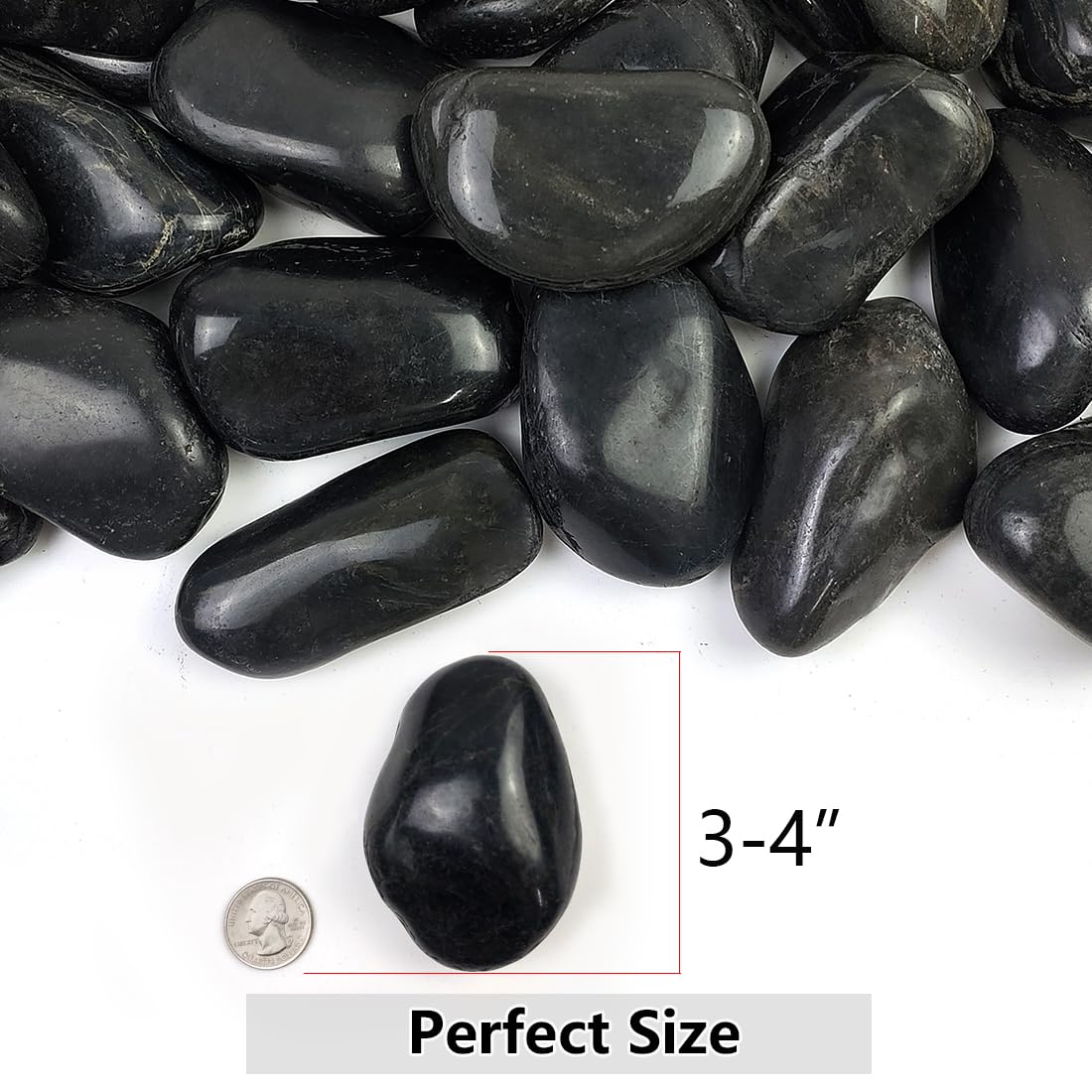 YISZM smooth river rocks close-up, natural non-toxic pebbles for elegant garden accents