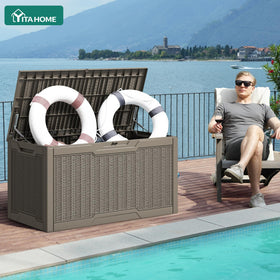 YITAHOME 100 Gallon deck box with lock for secure outdoor storage
