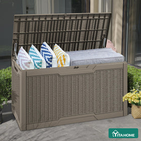 YITAHOME 100 Gallon deck box waterproof resin resists weathering