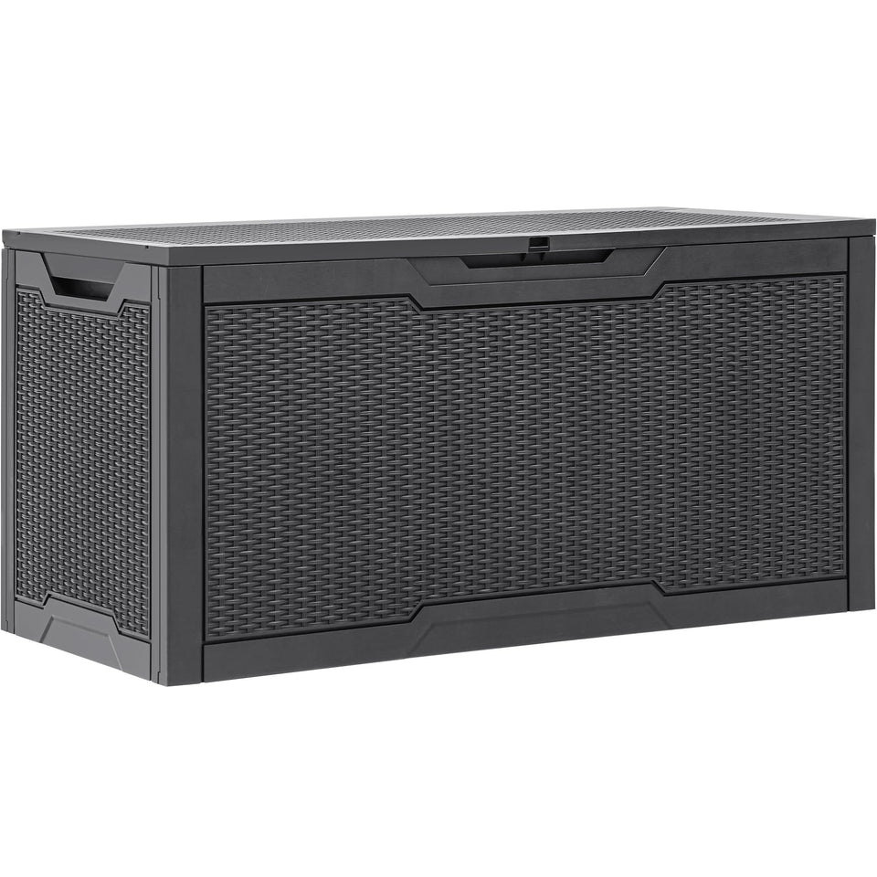 YITAHOME 100-gallon deck box interior space for cushions and tools.