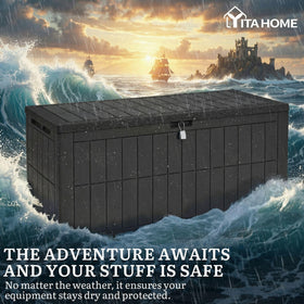 YITAHOME deck box bench seating provides outdoor extra seating