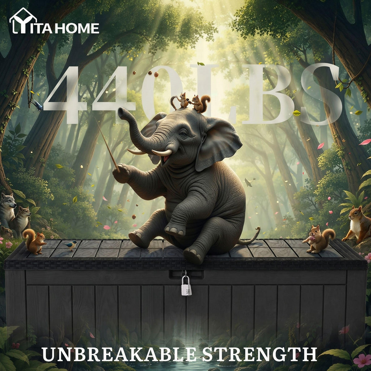 YITAHOME deck box stores cushions and equipment to stay tidy