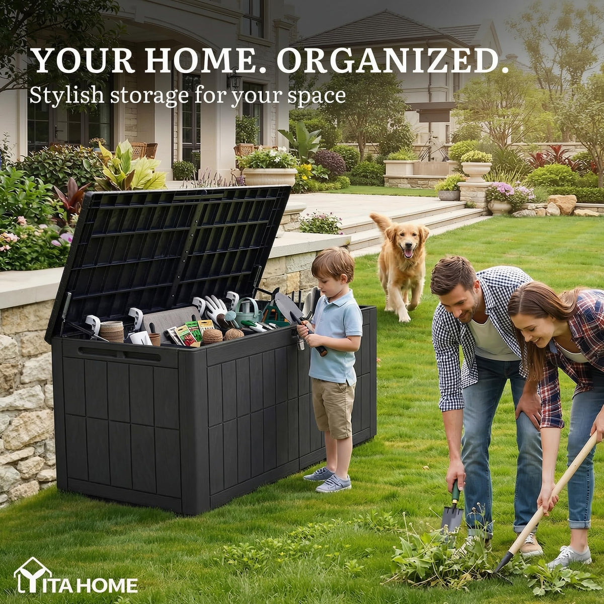 YITAHOME deck box with lock for secure valuables and tools