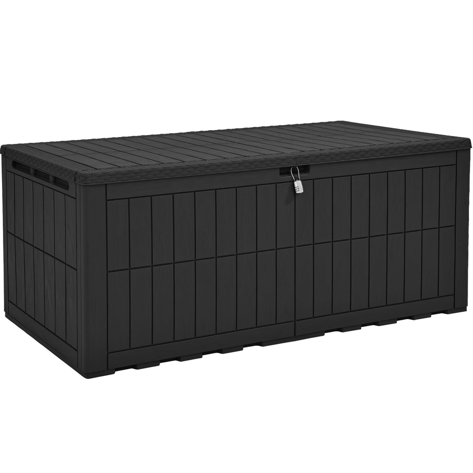 YITAHOME 200-gallon deck box lid with smooth hydraulic action for safe opening.
