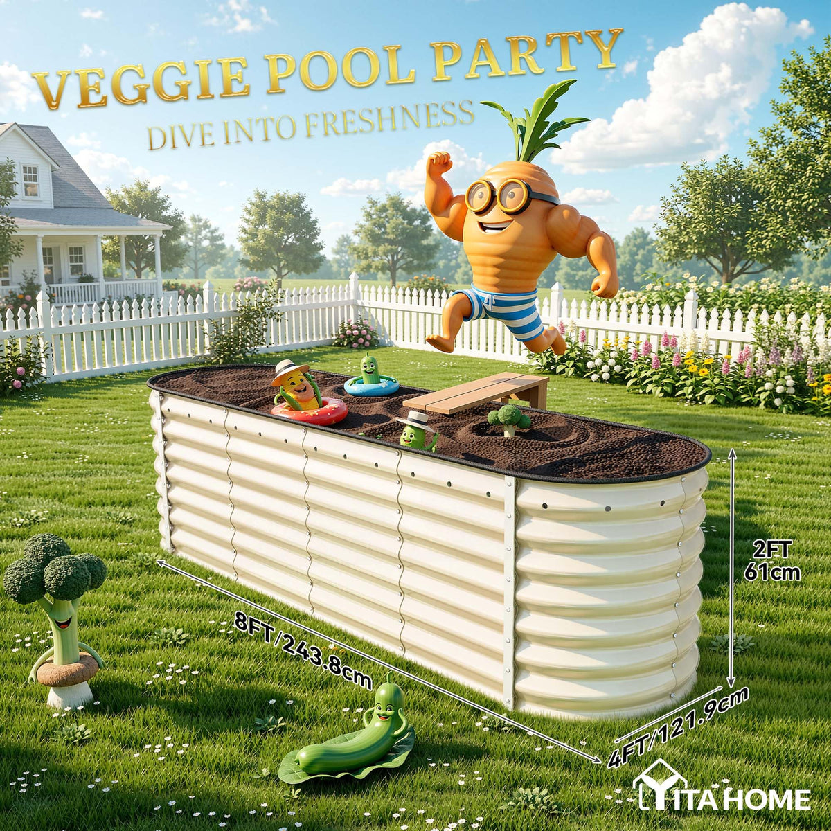 YITAHOME 239-gallon soil capacity enables lush planting possibilities.