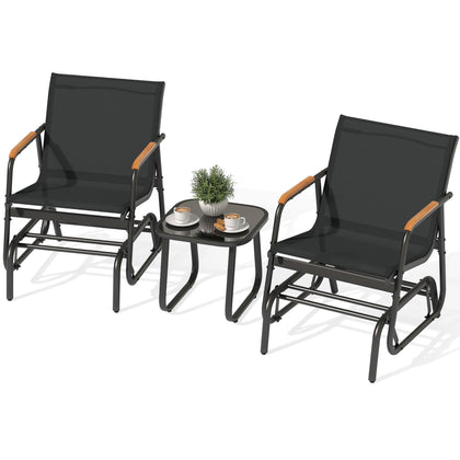 YITAHOME 3-piece patio set with glider chairs on a sunny patio.