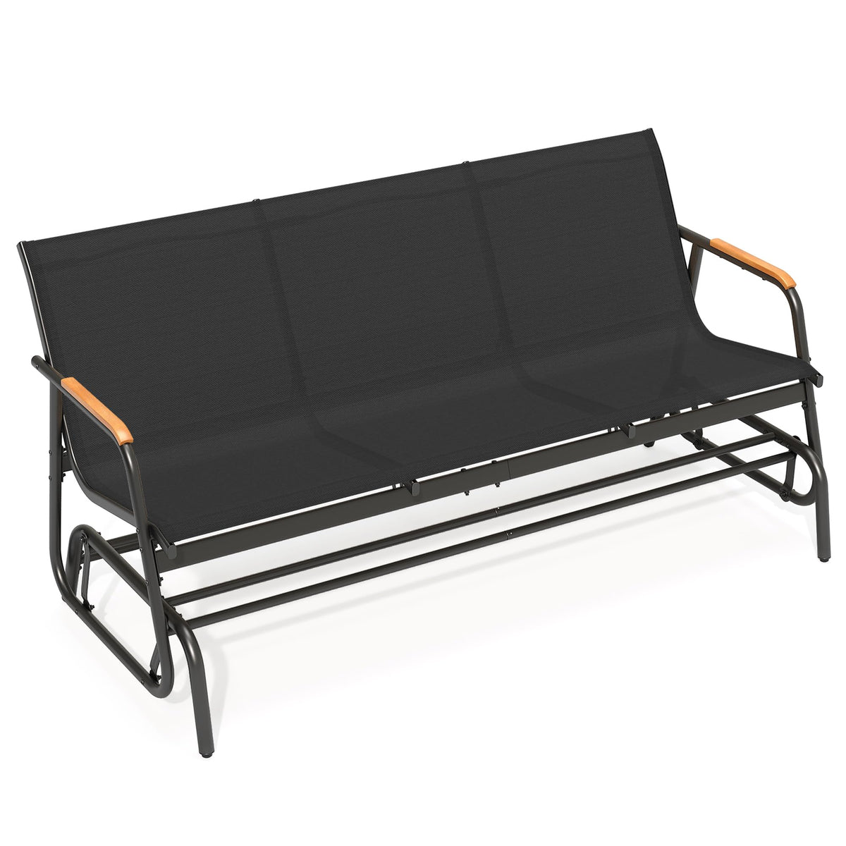 YITAHOME 3-seat glider bench outdoors side view ideal for relaxed family conversations