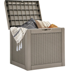 YITAHOME 32-gallon outdoor storage box in brown ready for cushions or tools
