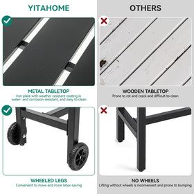 YITAHOME black-coated surface offers elegant style and easy cleaning.