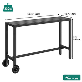 YITAHOME 55-inch bar table dimension supports a spacious work area.