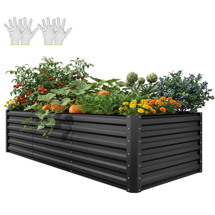 YITAHOME 8x4x2ft raised bed front view for ample vegetable planting