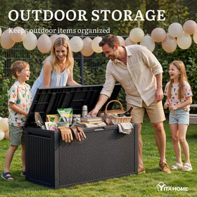 YITAHOME 90-gallon capacity stores cushions, tools, and outdoor essentials
