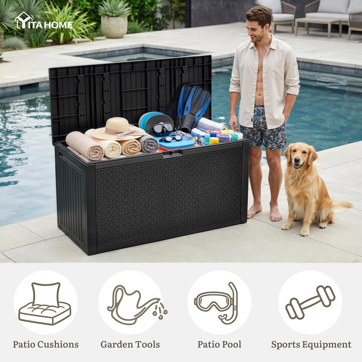 YITAHOME UV-protected all-weather resin stands up to sun and rain