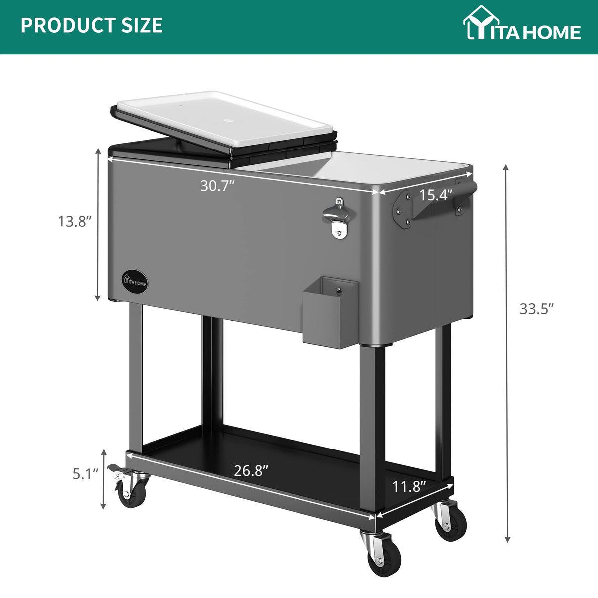 YITAHOME bottom shelf offers extra storage space