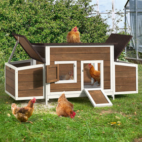 YITAHOME chicken coop with two nesting boxes for easy egg collection.