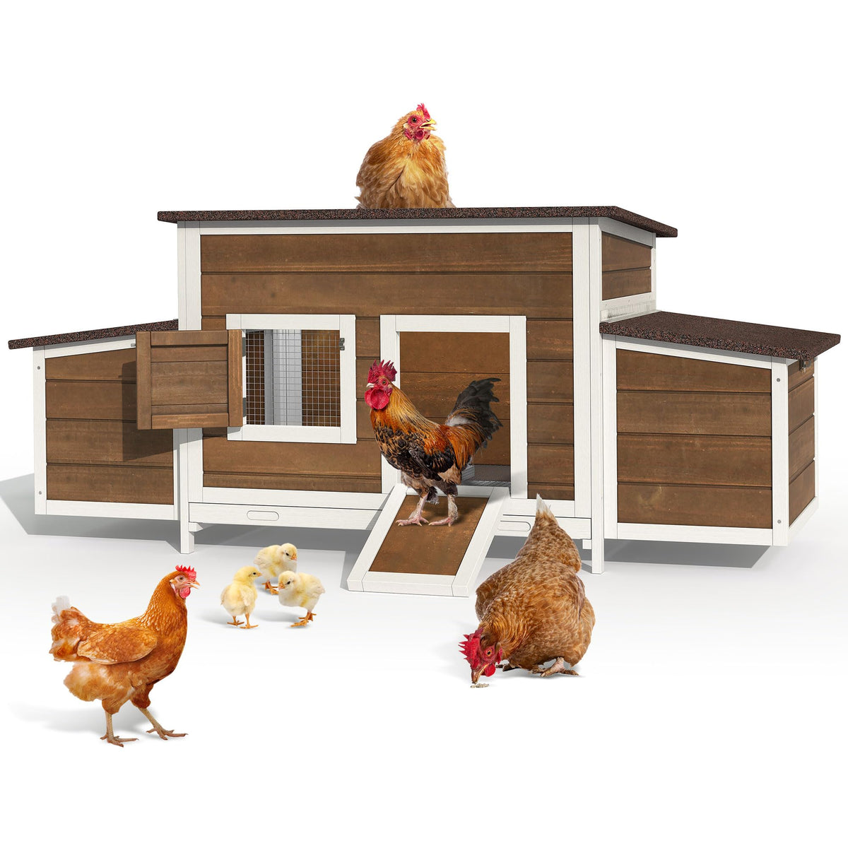 YITAHOME wooden chicken coop exterior for durable outdoor housing.